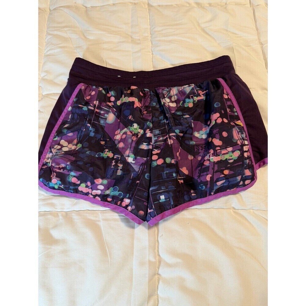 Women's Tek Gear Size Medium DryTek Purple Print Lined Athletic Shorts - Picture 4 of 6